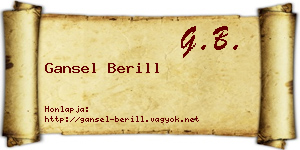 Gansel Berill névjegykártya